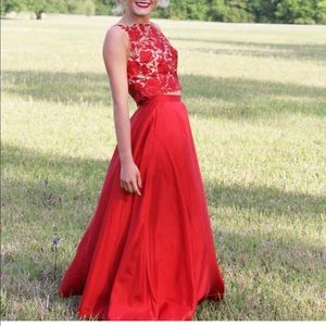 Sherri Hill 2 Piece Floral Lace Prom Dress 0 00